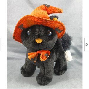 Vtg Sears Exclusive Friday Black Cat Plush Stuffed Toy Halloween Witch Hat